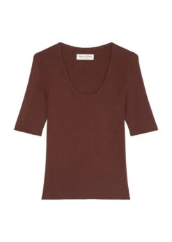 Marc O'Polo Short-sleeved Knitted Jumper With A Square Neckline Made Of Organic Cotton -FashionLust Verkaufs-Shop 9f6ecf34e17df095f0010805694255c2