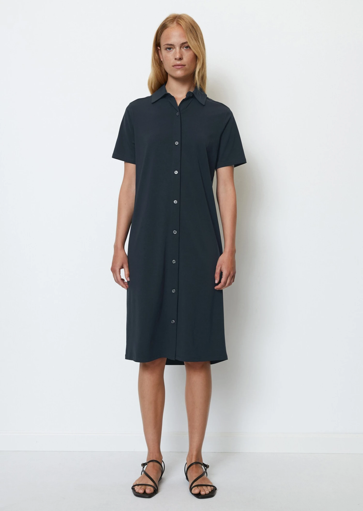 Marc O'Polo Jersey Shirt Dress In A Stretchy Modal/organic Cotton Blend 6 Marc O'Polo Jersey Shirt Dress In A Stretchy Modal/organic Cotton Blend – Bild 4