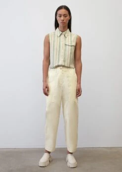 Marc O'Polo Cropped Tracksuit Bottoms In A Relaxed Fit Made Of Organic Cotton/lyocell/poplin