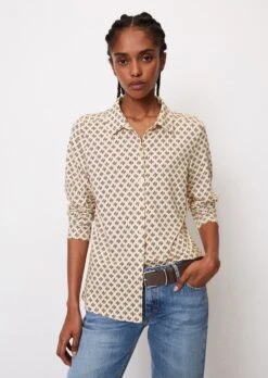 Marc O'Polo Jersey Blouse With An All-over Print In A Regular Fit From LENZING™ ECOVERO™