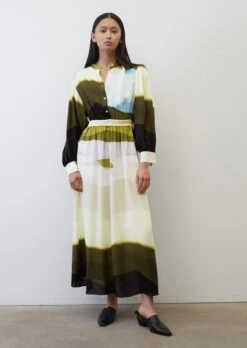 Marc O'Polo Maxi Dress With An All-over Print Made From A Flowy Cupro/viscose Blend