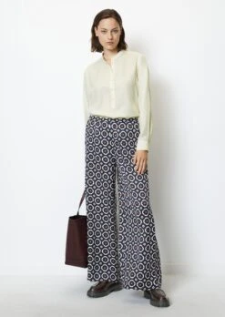 Marc O'Polo Printed Wide Leg Pants Made From Viscose Twill