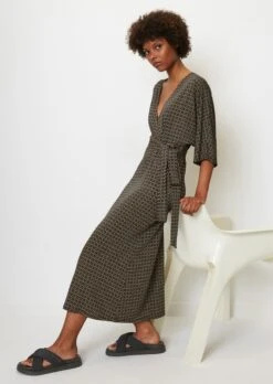Marc O'Polo Jersey Wrap Dress With An All-over Print Made Of Stretchy Viscose Fabric