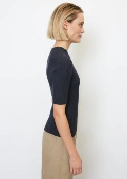 Marc O'Polo Short Sleeve Rib Knit Jumper Made Of Cotton/linen Slub Yarn -FashionLust Verkaufs-Shop b976da9ee5622e65b7c892266ebfbf83
