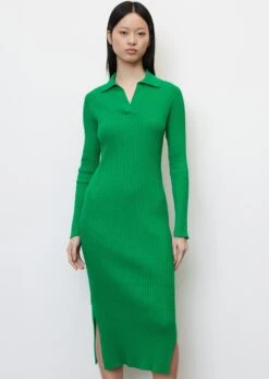 Marc O'Polo Rib Knit Dress With A Polo Collar Made Of An Organic Cotton And Linen Blend -FashionLust Verkaufs-Shop be66d204d59d7845d1b463fb7730cd2d