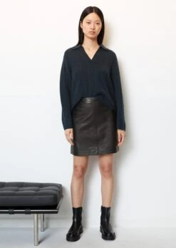 Marc O'Polo Leather Mini Skirt Regular Made From Soft Lamb Nappa