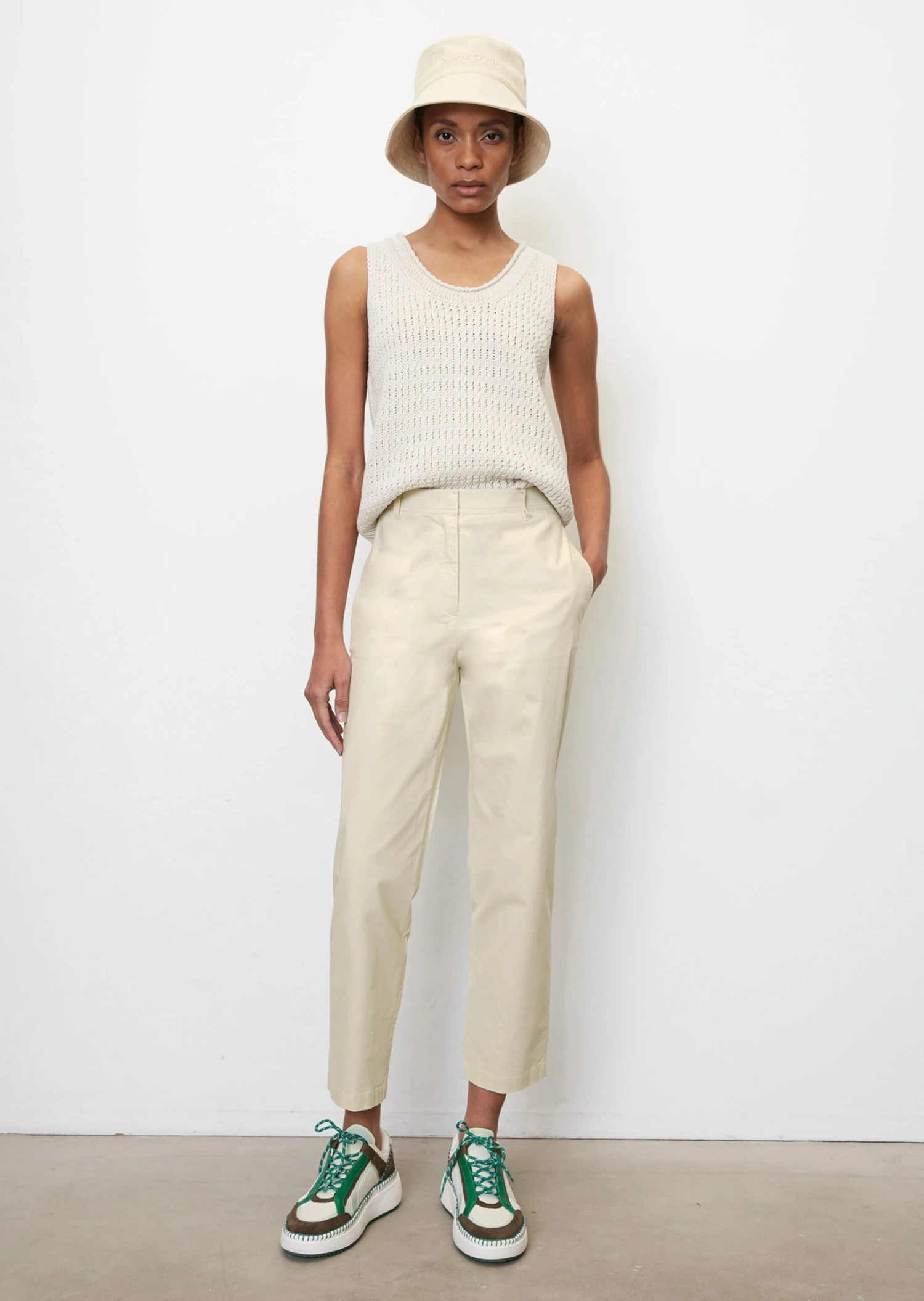 Marc O'Polo Cigarette Trousers In A Slim Fit In A Stretchy Blend Of Organic Cotton And Hemp