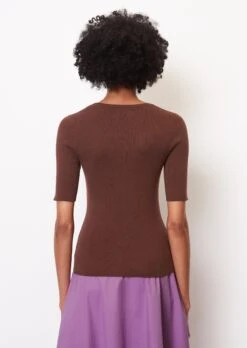 Marc O'Polo Short-sleeved Knitted Jumper With A Square Neckline Made Of Organic Cotton -FashionLust Verkaufs-Shop c25fcc7ff59e7bd0b67c487529553758