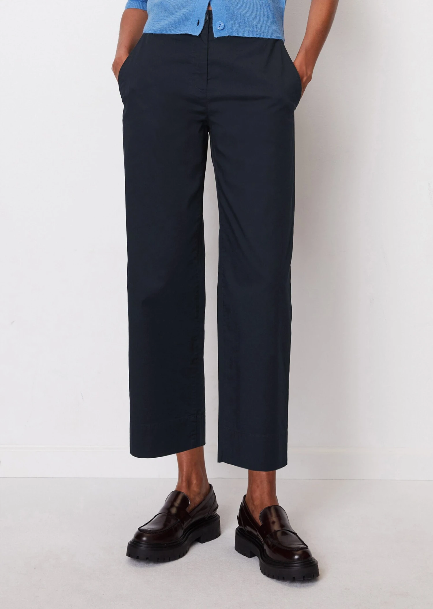 Marc O'Polo Wide Leg Trousers, Cropped In Stretchy Organic Cotton Twill 6 Marc O'Polo Wide Leg Trousers, Cropped In Stretchy Organic Cotton Twill – Bild 4
