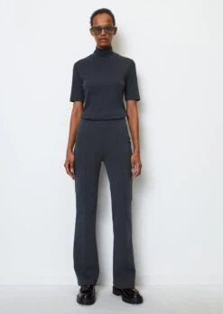 Marc O'Polo Flared Jersey Slim Trousers In A Soft Interlock Fabric