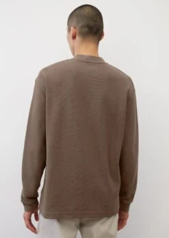 Marc O'Polo Relaxed Long-sleeved Serafino Top Made Of Micro Waffle Textured Jersey -FashionLust Verkaufs-Shop cfad551ec4e694940226a57469dc8c37