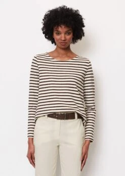 Marc O'Polo Striped Finely Textured Long Sleeve Top In A Regular Fit Made Of Organic Cotton Jersey -FashionLust Verkaufs-Shop d0518fe4ff59404a36f87767cf24f01a