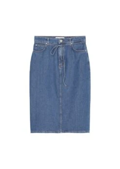 Marc O'Polo Denim Midi Skirt With Waist Belt In An Organic Cotton/lyocell Blend -FashionLust Verkaufs-Shop d20bcd547de1600fda3de02b341fdaa4