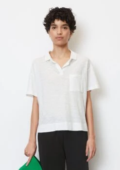 Marc O'Polo Slub Jersey Polo Shirt Made Of A Cotton/viscose Blend -FashionLust Verkaufs-Shop d24820b8320e0d155cf52f064947281e