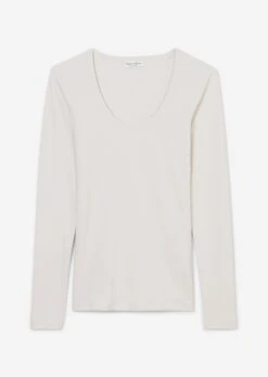 Marc O'Polo Ribbed Jersey Round Neck Long Sleeve Top Made Of A Soft Organic Cotton Blend -FashionLust Verkaufs-Shop d2727ae357d25410cfea5992f922a7d7
