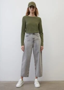 Marc O'Polo Long Sleeve Heavy Slub Jersey Top In A Regular Fit Made Of Organic Cotton