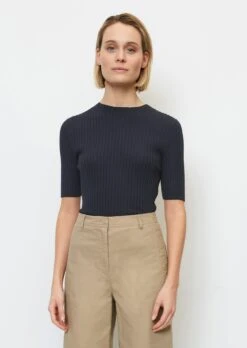 Marc O'Polo Short Sleeve Rib Knit Jumper Made Of Cotton/linen Slub Yarn -FashionLust Verkaufs-Shop d38f67d22915083ada03af7d68605cf5