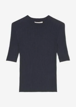 Marc O'Polo Short Sleeve Rib Knit Jumper Made Of Cotton/linen Slub Yarn -FashionLust Verkaufs-Shop d7c6ba93b3484293760d750d29c2cb11