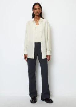 Marc O'Polo Jersey Pants With Slit Hem Regular Made Of Interlock Fabric