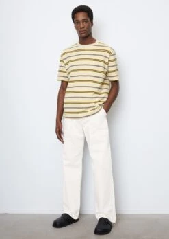 Marc O'Polo Striped T-shirt, Regular Fit With A Fine Herringbone Texture