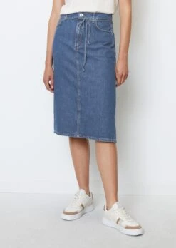 Marc O'Polo Denim Midi Skirt With Waist Belt In An Organic Cotton/lyocell Blend -FashionLust Verkaufs-Shop e76e8f80e9113141f24110c8c76fd396