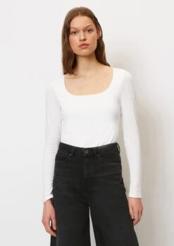 Marc O'Polo Long Sleeve Top In A Regular Fit With A Square Neckline Made Of Stretch Jersey -FashionLust Verkaufs-Shop ea9d9bcc158ede9333219b1a2f768cc8