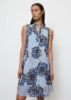 Marc O'Polo Sleeveless Mini Dress With A Floral Print Made Of Crisp Cotton Voile