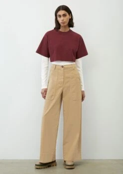 Marc O'Polo High-waisted Baggy Trousers Made Of Soft Twill Fabric