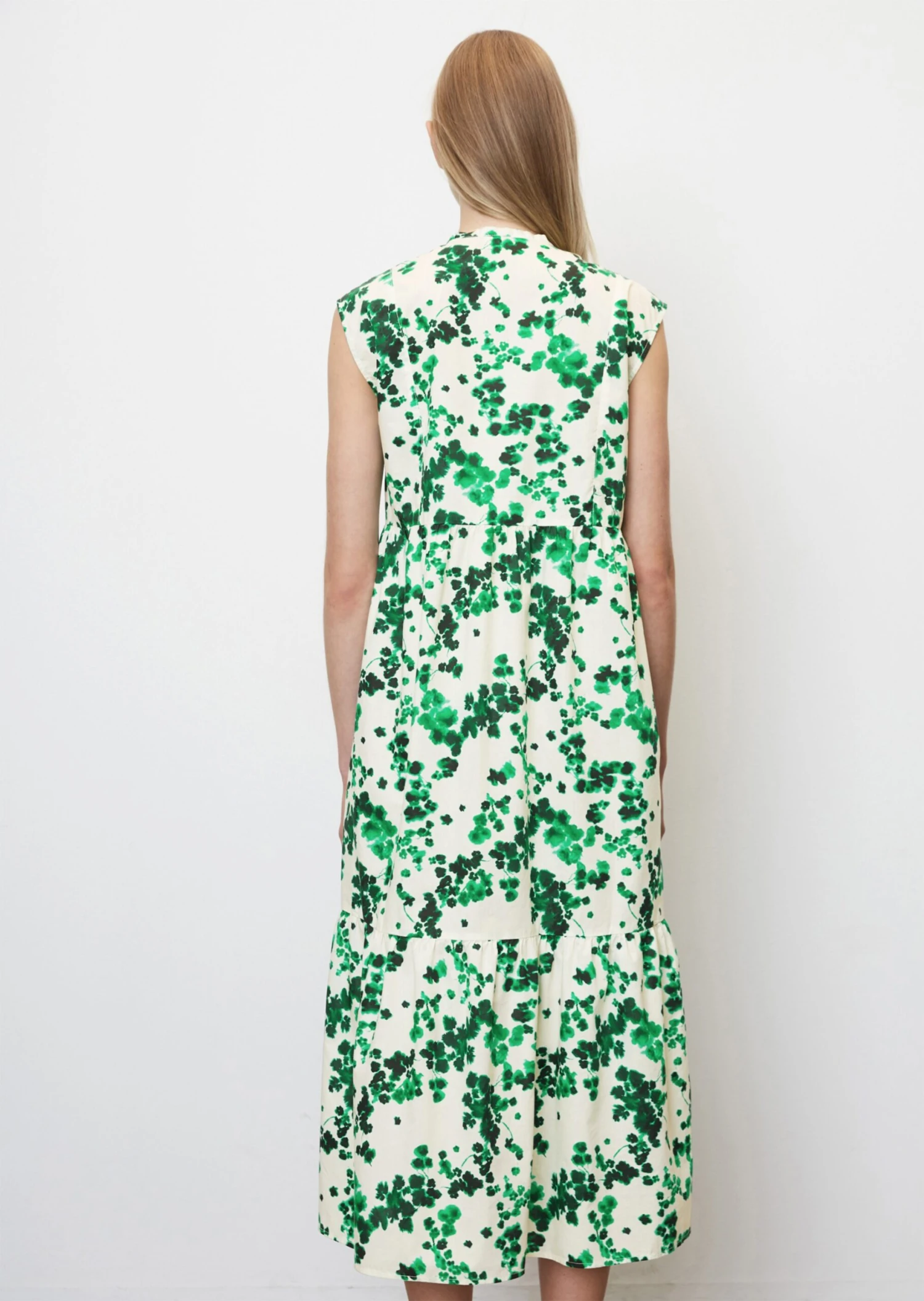 Marc O'Polo Sleeveless Midi Dress With A Flounce Hem Made Of Light Poplin Quality 5 Marc O'Polo Sleeveless Midi Dress With A Flounce Hem Made Of Light Poplin Quality – Bild 3